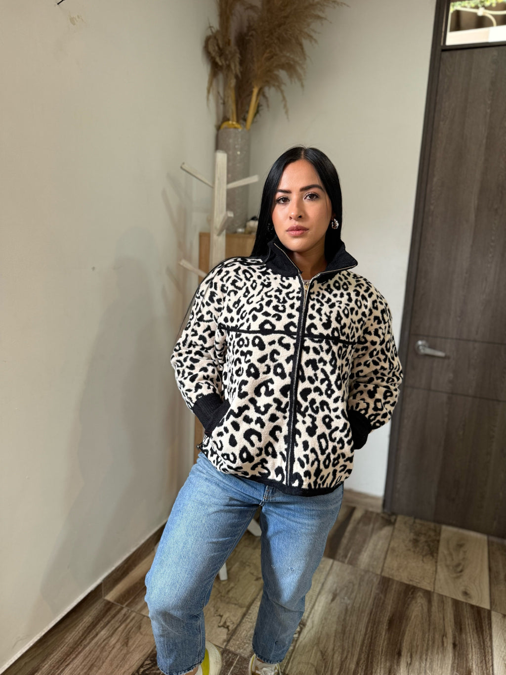 Chaqueta print felpa