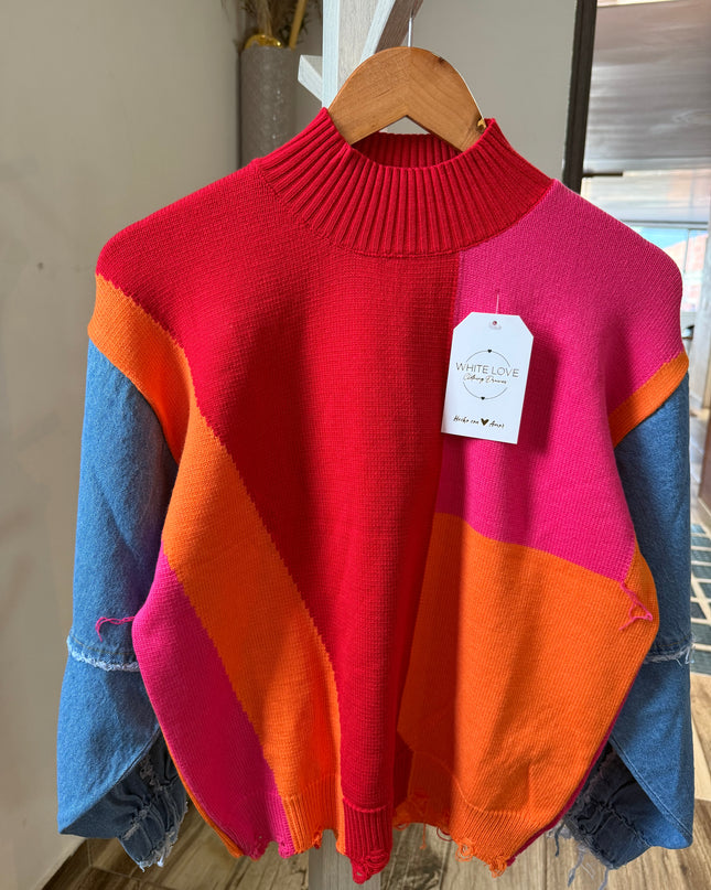 Suéter pop denim