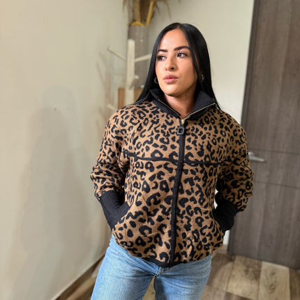 Chaqueta print felpa