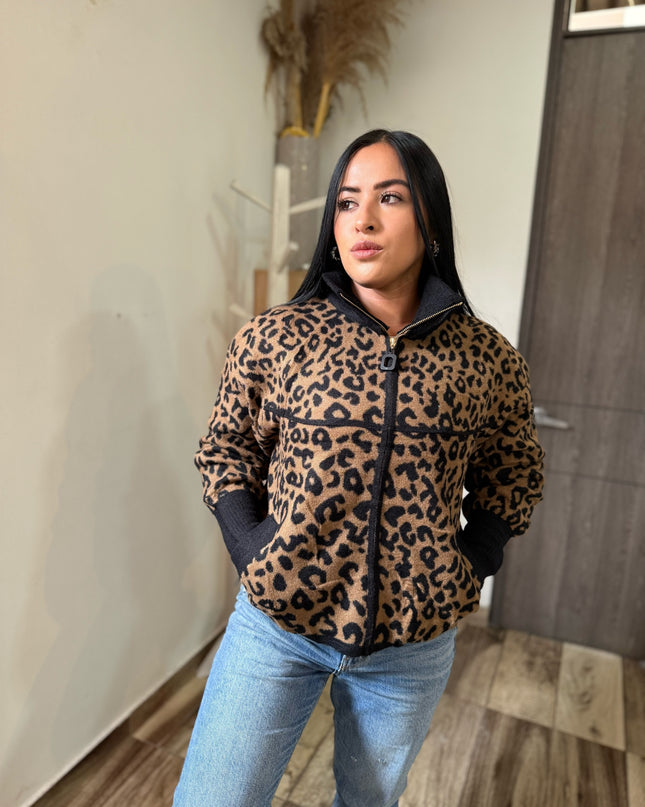 Chaqueta print felpa
