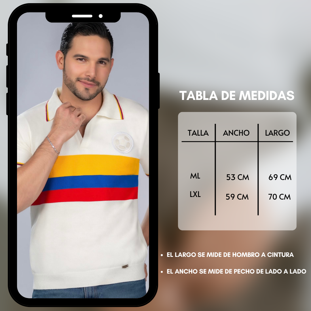 Camiseta polo Colombia hombre