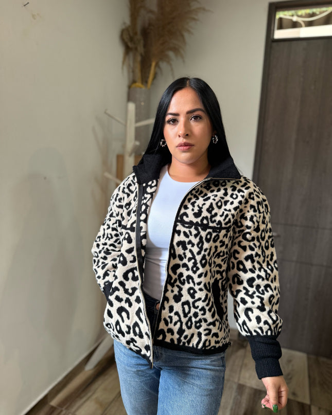Chaqueta print felpa