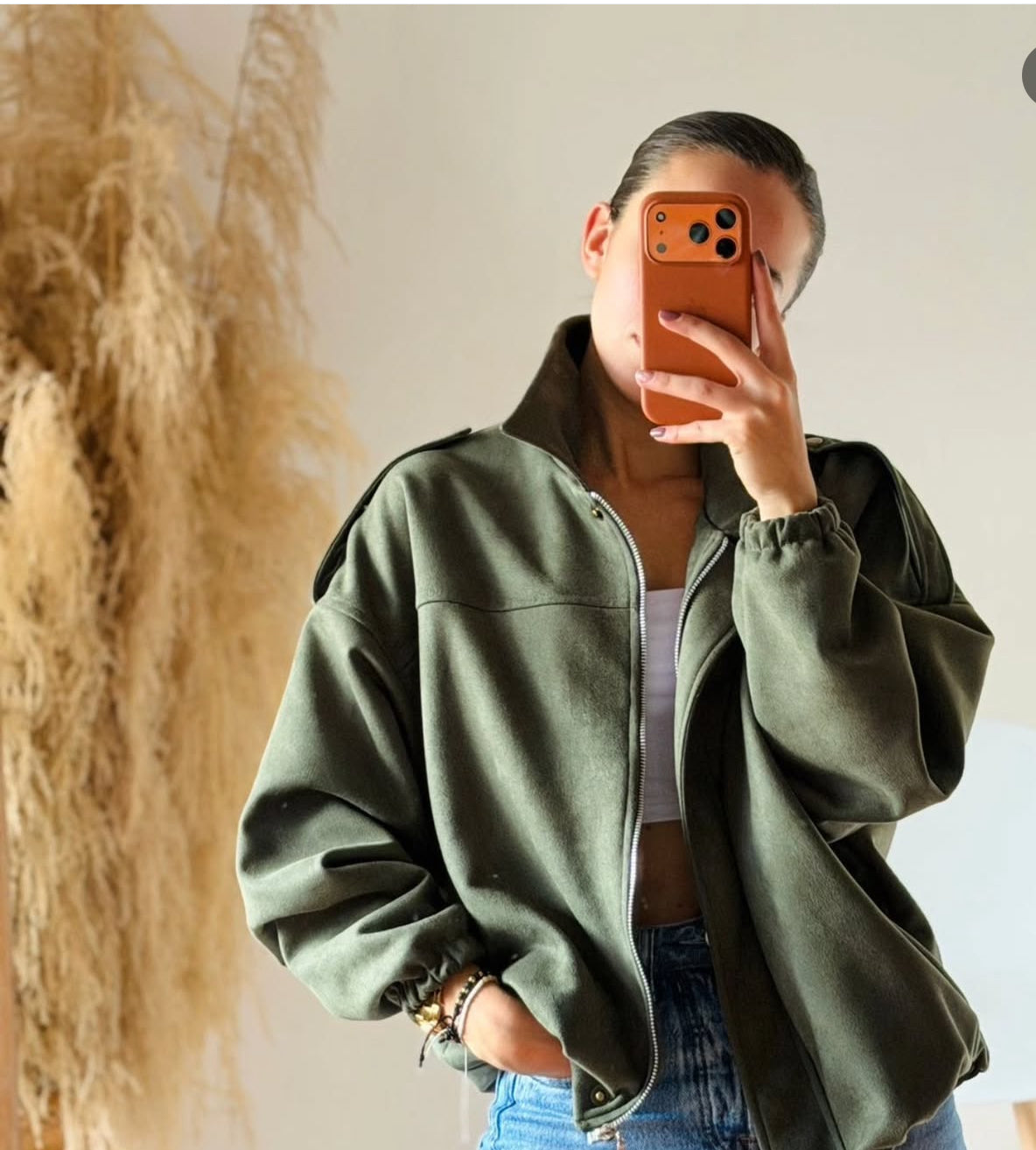 Chaqueta bomber gamuza