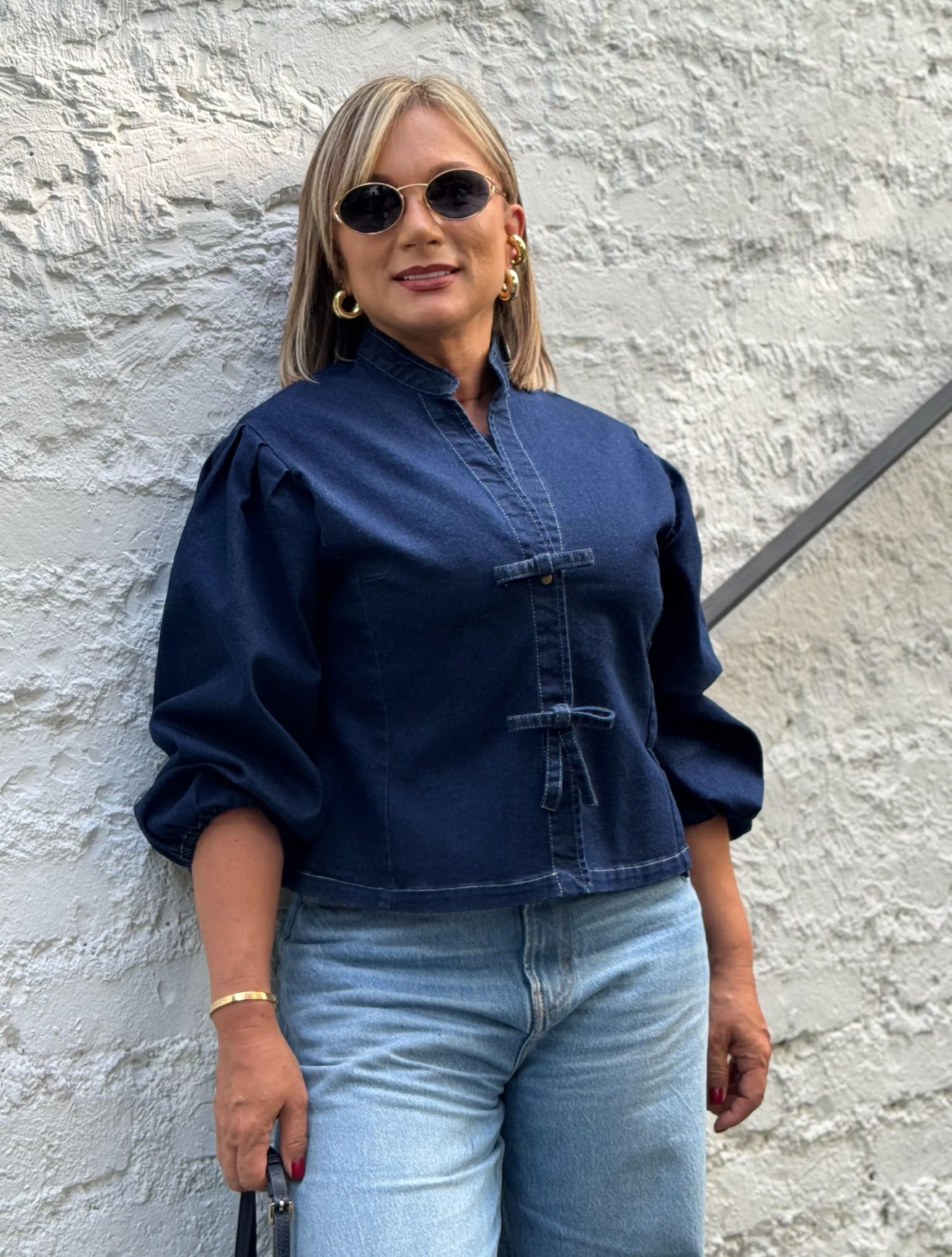 Chaqueta Jean manga globo