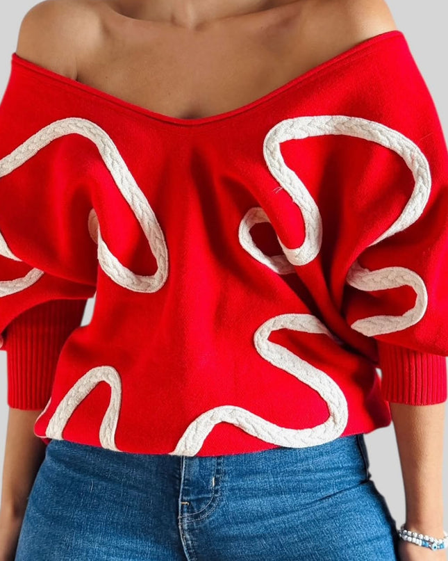 Suéter trenza cuello v